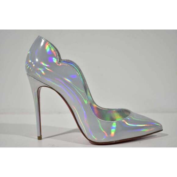 Christian Louboutin Hot Chick 100 Bianco White Patent Psychic AB Heel Pump 39 - Picture 2 of 12